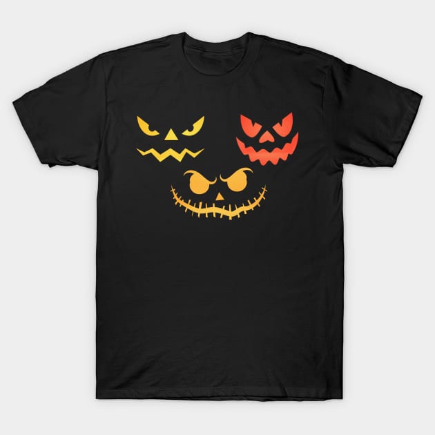 Scary Halloween Carved Pumpkins Face For Women, Men & Kids T-Shirt by AorryPixThings